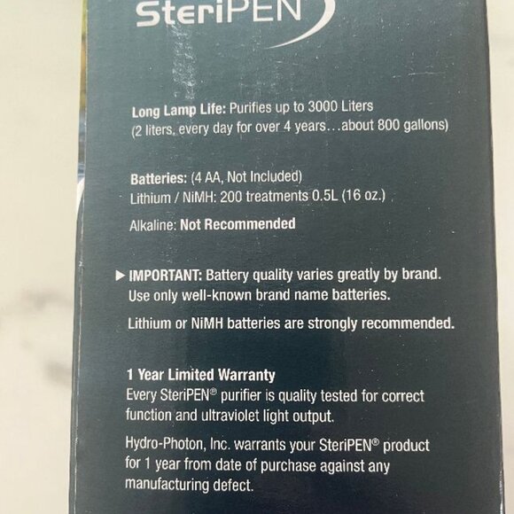 New SteriPEN Handheld UV Water Purifier - Picture 4 of 6